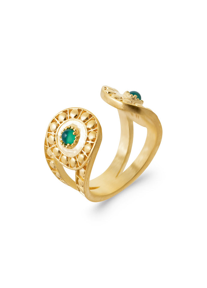 Green Agate Opal Ring