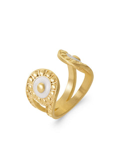 Bague Opale Laque Blanche