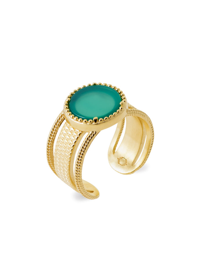 Hestia Green Agate Ring