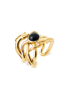 Bague EKHIS Agate Noire